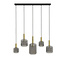 Light en Living Hanglamp 5L 110x22x32 cm LEKAR antiek brons+smoke glas