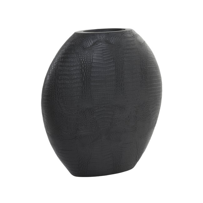 Light en Living Vaas deco 39x11x40 cm SKELD mat zwart