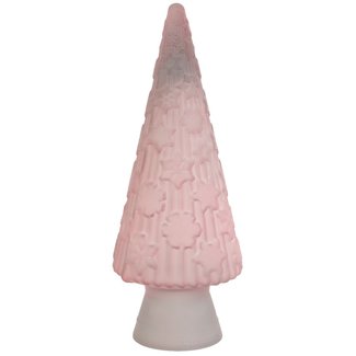 Light en Living Ornament Ø13x34 cm CHRISTMAS TREE  glas mat roze