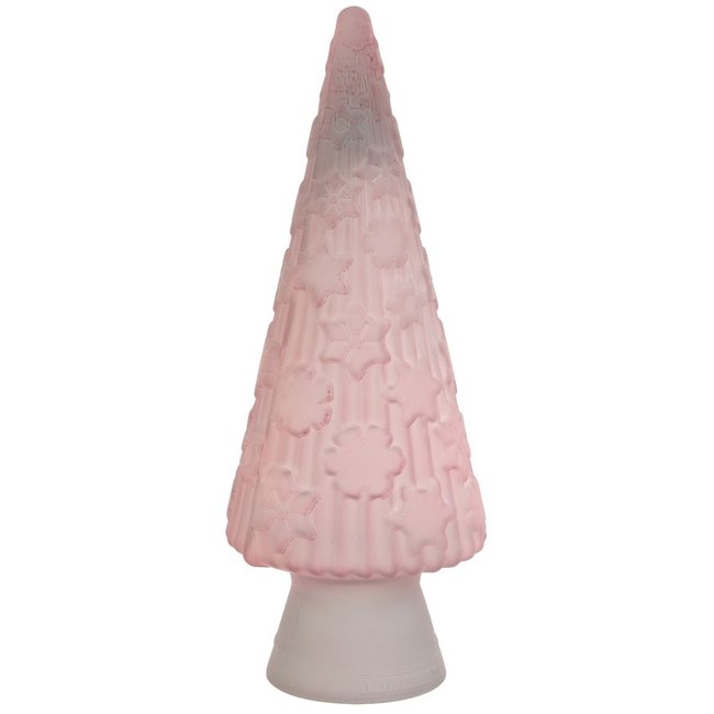 Light en Living Ornament Ø13x34 cm CHRISTMAS TREE  glas mat roze