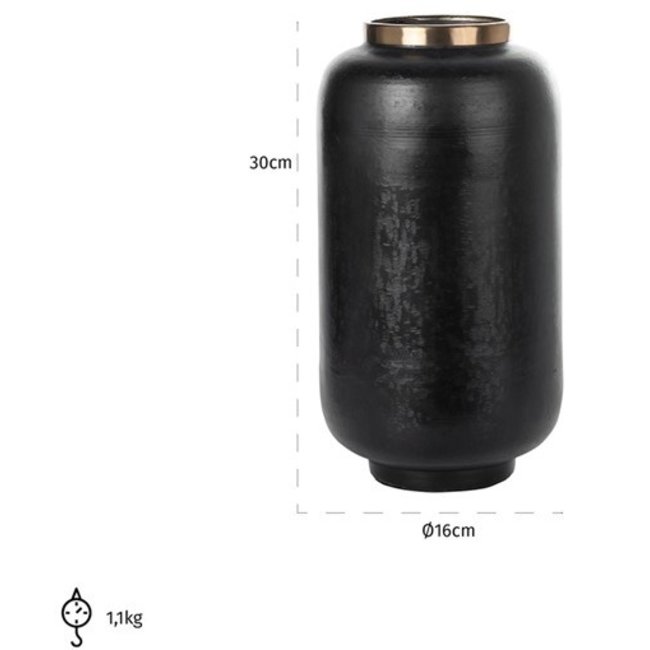 Richmond Interiors  Vaas Delmor medium zwart