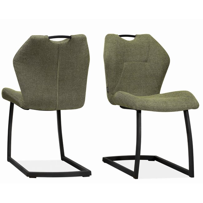 WoonMax Eettafelstoel Riva - Lichtgrijs en groen