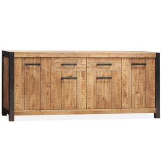 WoonMax Dressoir City Mango groot 4 deurs en 2 lades - 80 cm hoog