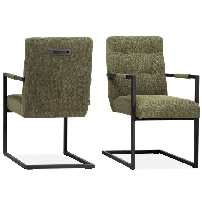 WoonMax Eettafelstoel Move - Lichtgrijs, donkergrijs en groen