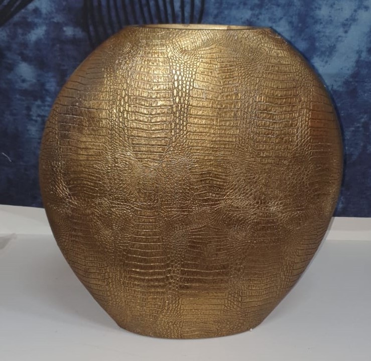 mat capaciteit Observatie Vaas deco 50x15x50 cm SKELD antiek brons - Gratis verzonden - De Woon Winkel
