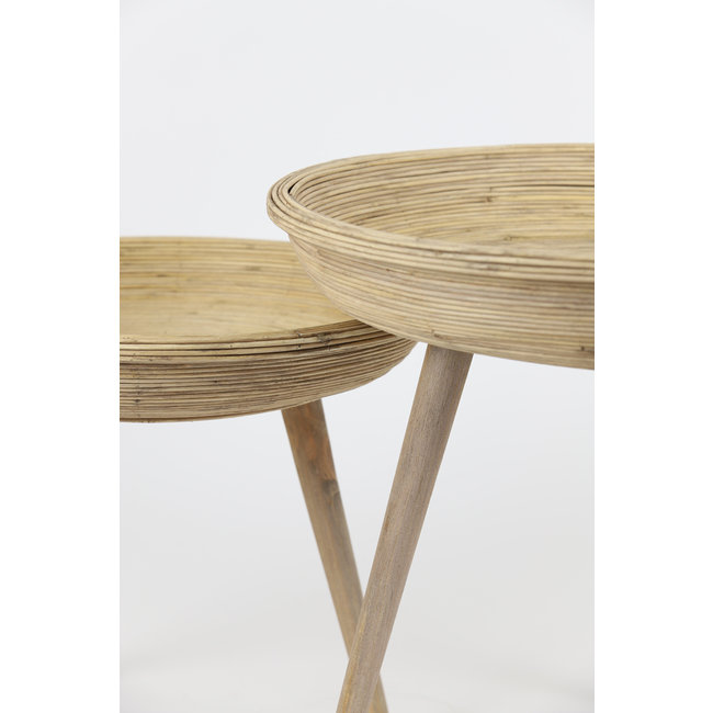 Light en Living Bijzettafel Set van 2 COLON naturel