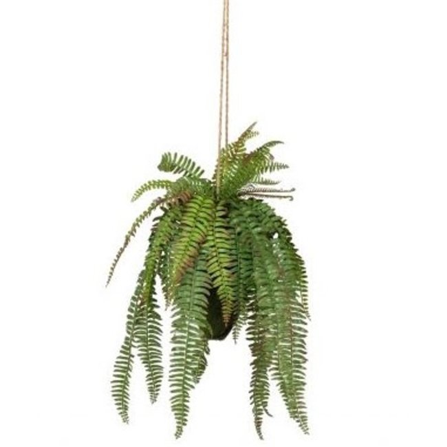 Woood Varen hangende kunstplant groen 58cm