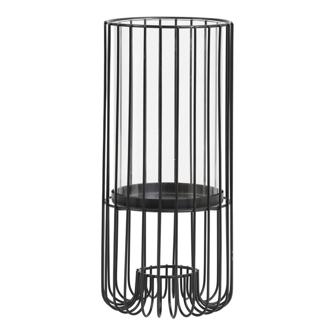 Light en Living Windlicht BRISLA mat zwart - 2 maten