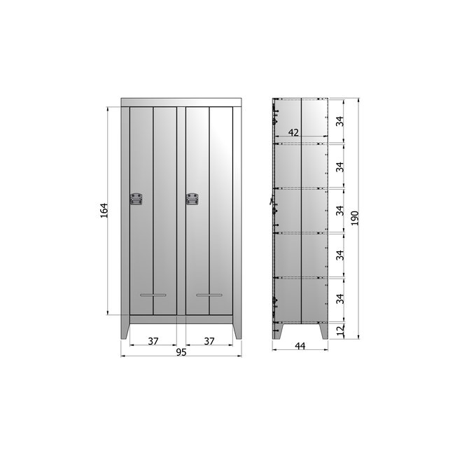 Woood Kluiskast Geborsteld Steel Grey [fsc]