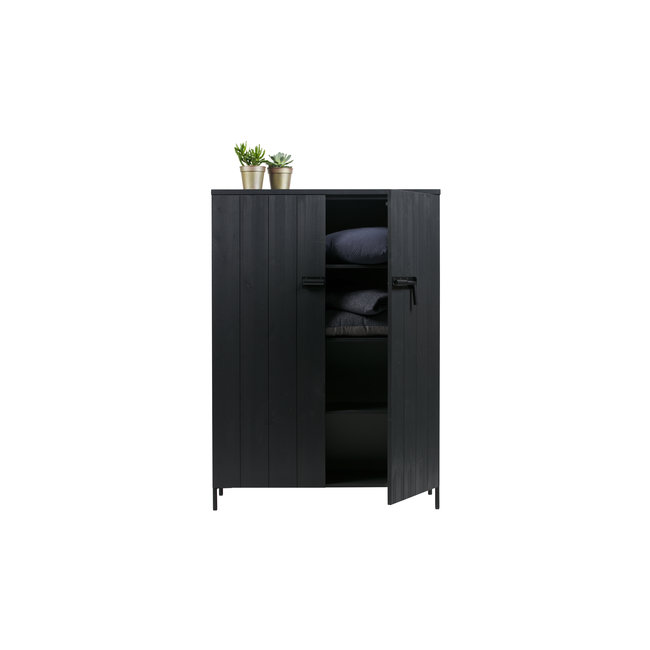 Woood Bruut 2-drs Kast Grenen Geborsteld Diep Zwart [fsc]