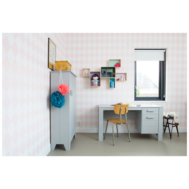 Woood Dennis Bureau Grenen Betongrijs Geborsteld [fsc]