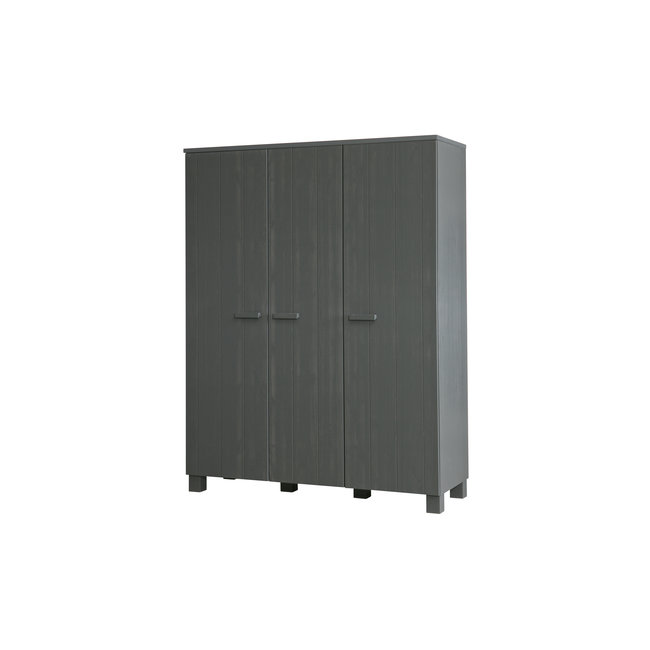 Woood Dennis 3-deurs Kast Grenen Steel Grey Geborsteld [fsc]