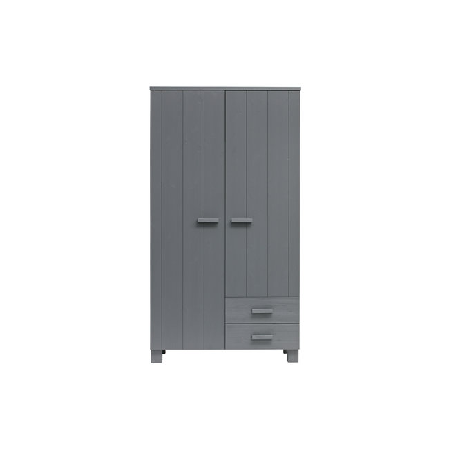 Woood Dennis Kast Met Laden Grenen Steel Grey Geborsteld [fsc]