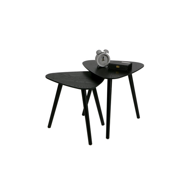 Woood Set van  2 - Nila Bijzettafels Zwart