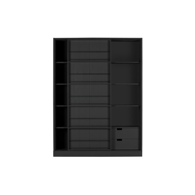 Woood Swing Schuifdeurkast Grenen Geschuurd Mat Zwart [fsc]