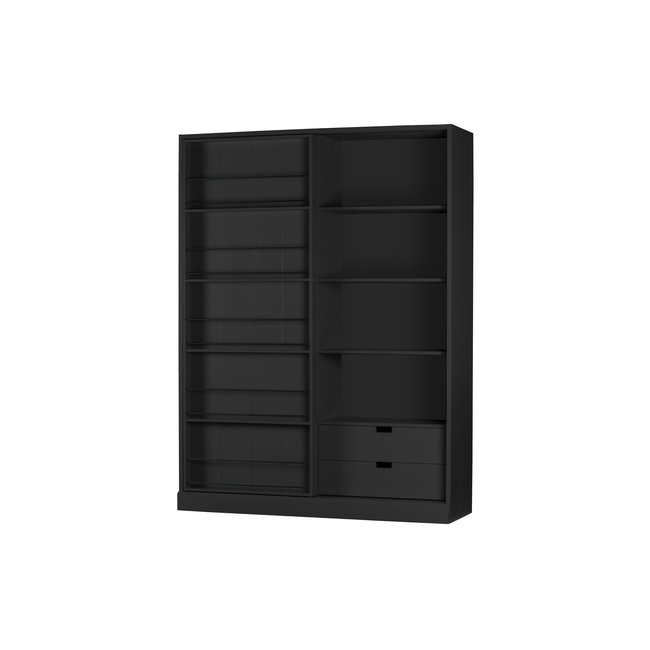 Woood Swing Schuifdeurkast Grenen Geschuurd Mat Zwart [fsc]