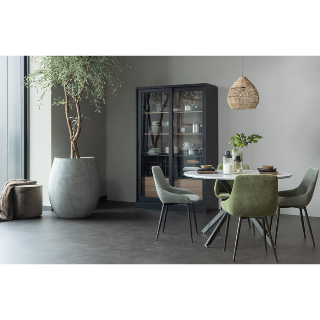 Woood James Vitrinekast Noten/zwart [fsc]