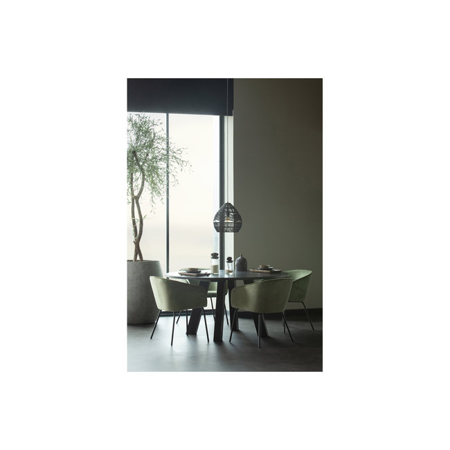 Woood Rhonda Xl Eetkamertafel Ø150cm Eiken Blacknight [fsc]