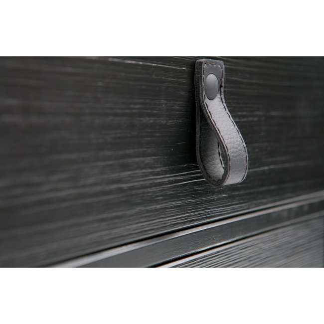 Woood Zola Nachtkastje Met Lade En Deur Geborsteld Diep Zwart[fsc]