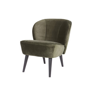 Woood Sara Fauteuil Fluweel Warm Groen