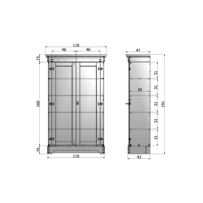 Woood Isabel Brocante Kast Grenen Wit [fsc]