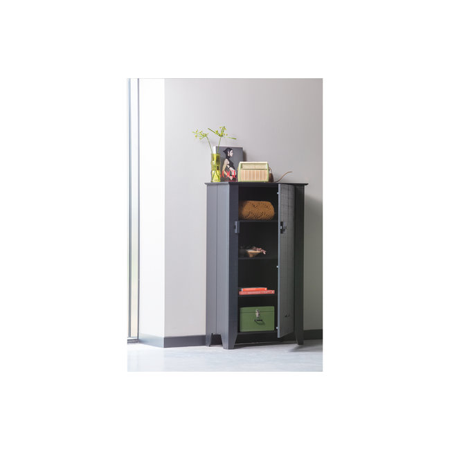 Woood Gijs Boerenkast Bezaagd Grenen Zwart [fsc]