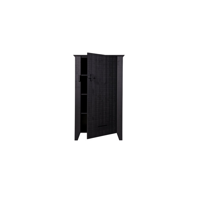 Woood Gijs Boerenkast Bezaagd Grenen Zwart [fsc]