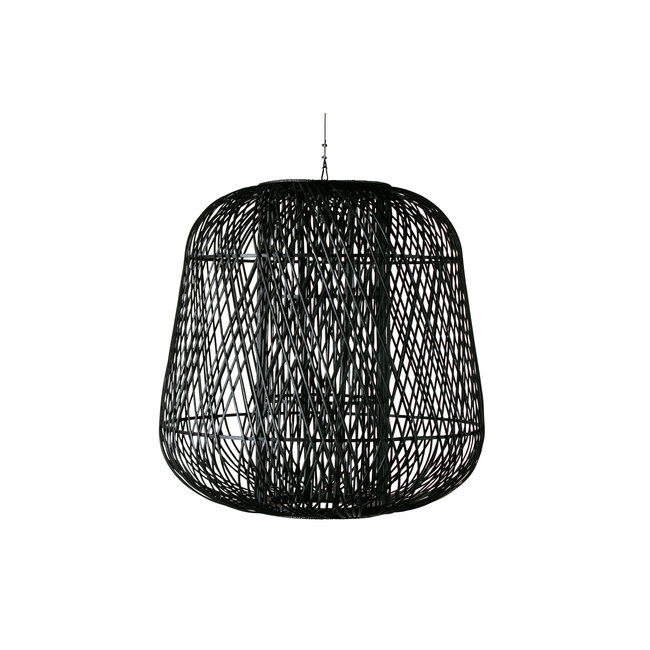 Woood Moza Hanglamp Bamboe Zwart 100x100cm