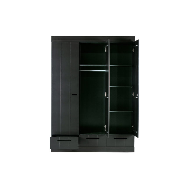 Woood Connect - 3 Drs + Lade - Strokendeur Zwart [fsc]