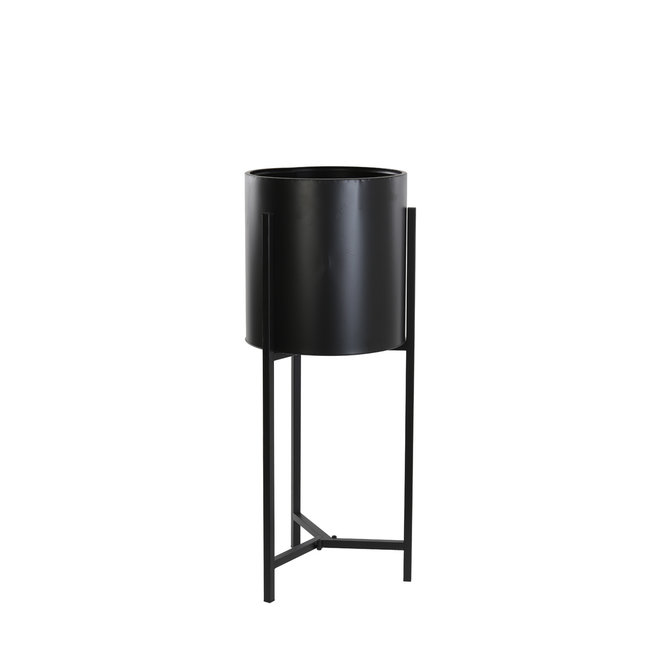 Light en Living Bloempot deco op standaard BAKSI mat zwart - 3 maten