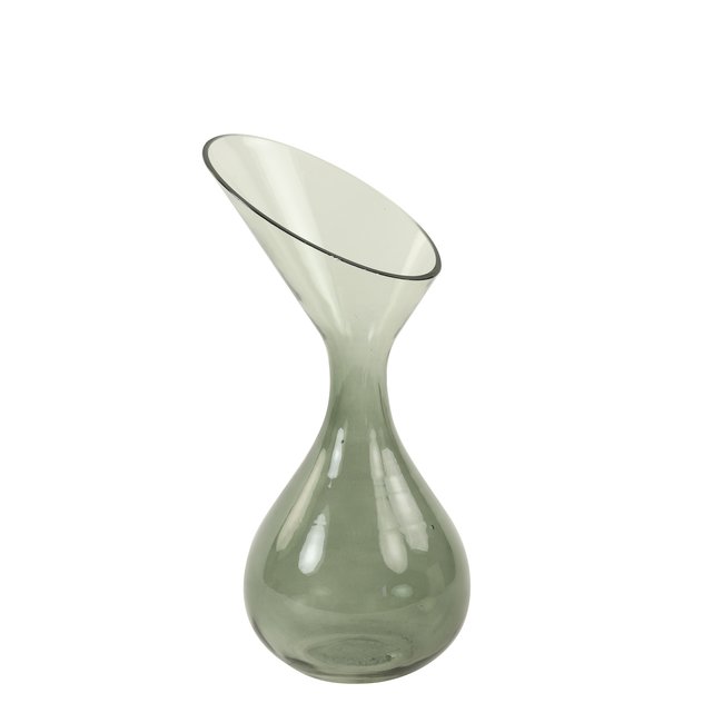 Light en Living Vaas deco Herley glas grijs groen - 2 maten