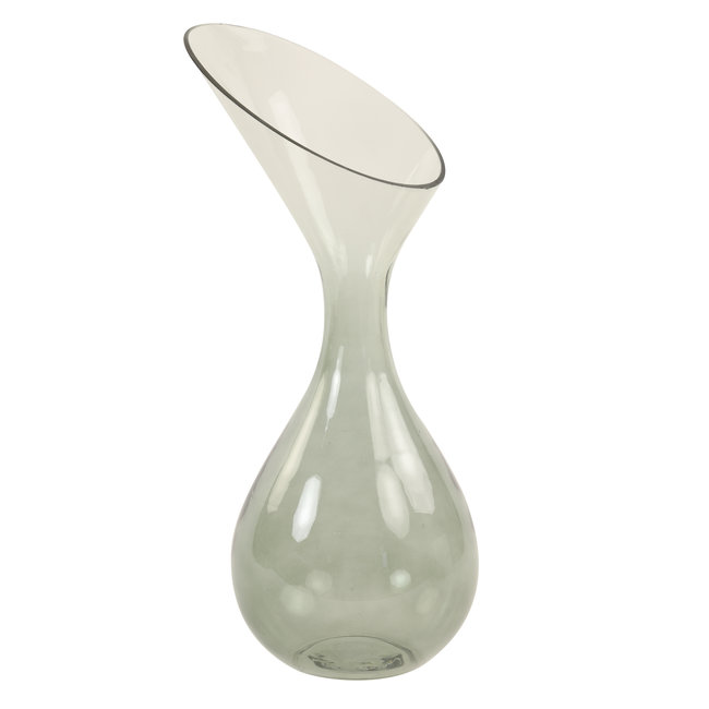 Light en Living Vaas deco Herley glas grijs groen - 2 maten