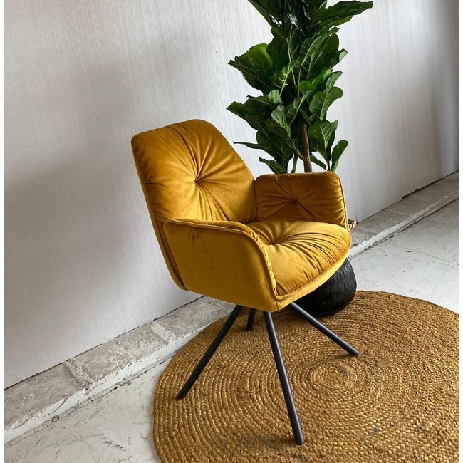 Tower Living Eetkamerstoel Palma - groen, grijs en geel