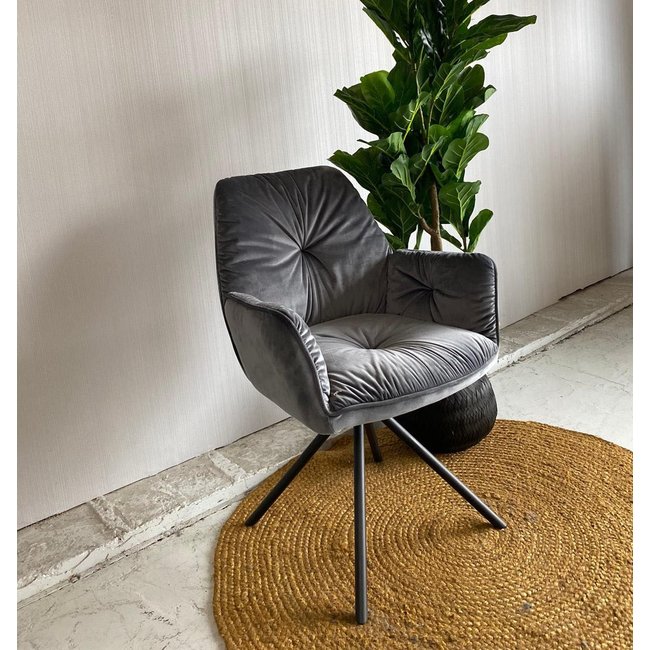 Tower Living Eetkamerstoel Palma - groen, grijs en geel