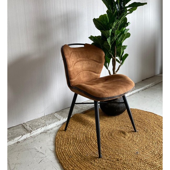 WoonMax Eettafelstoel Talent - cognac, antraciet en mosgroen