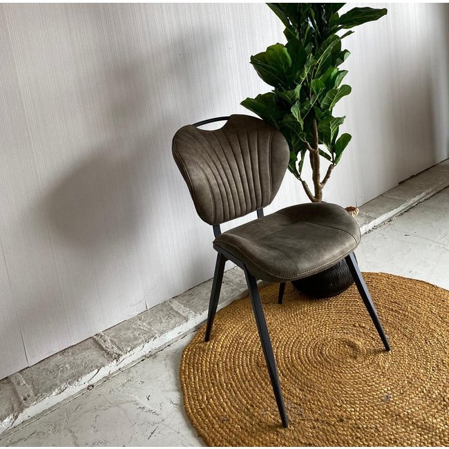 WoonMax Eetkamerstoel Jim  - Cognac, Mosgroen en Antraciet