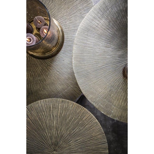 PTMD Kae Gold bijzettafel aluminium met ijzeren poot - 3 maten