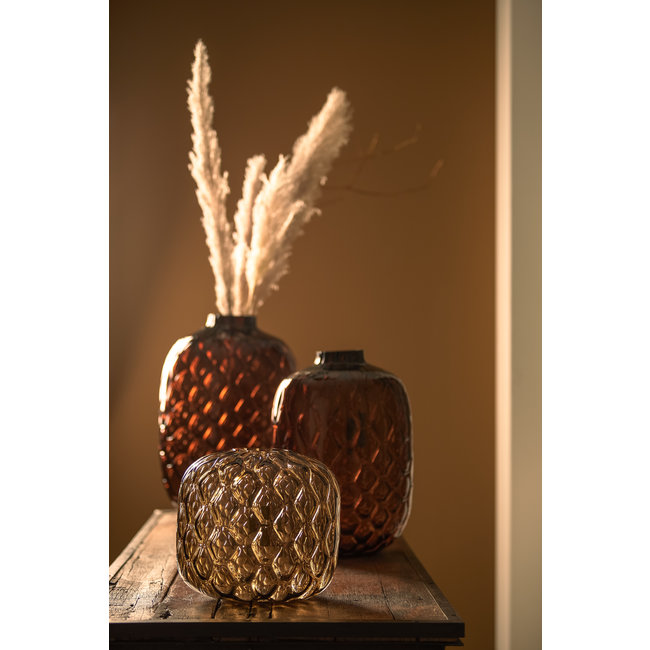 Light en Living Vaas CARINO glas bruin