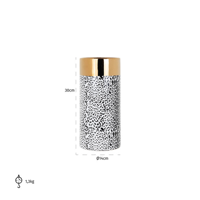 Richmond Interiors  Vaas Alesha klein wit (Goud)