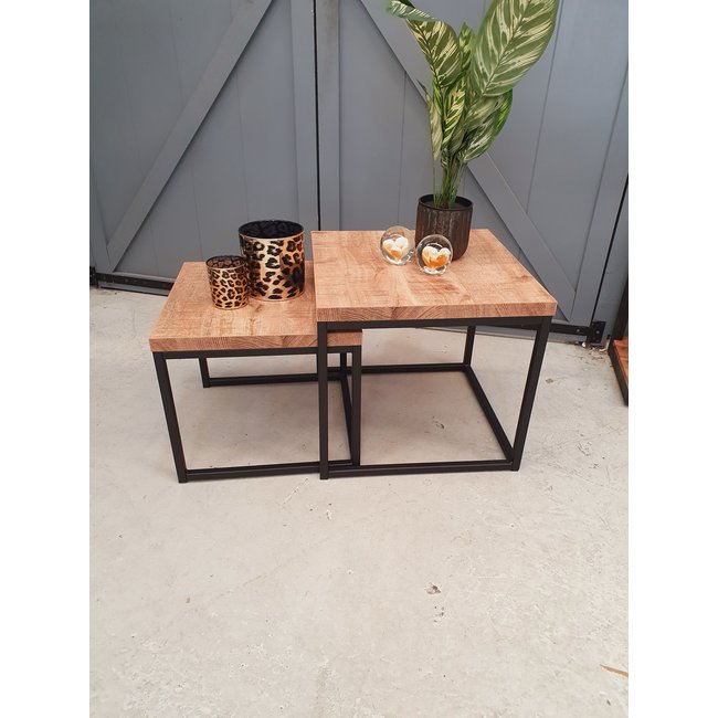WoonMax Salontafel Floris set van 2 mango lamulux