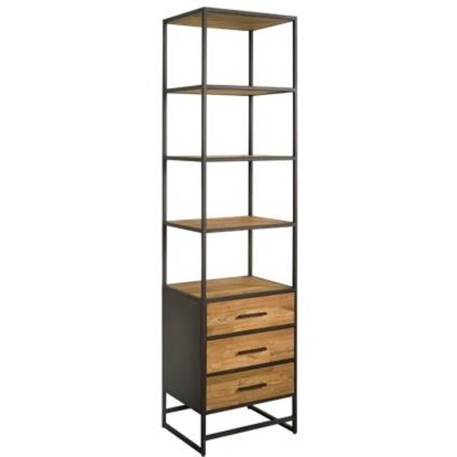 Tower Living Boekenkast Felino Teak 3 lades