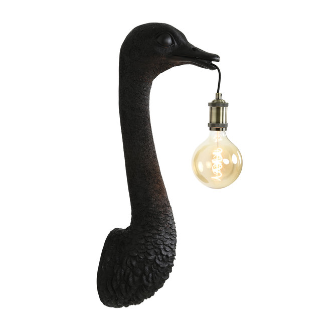 Light en Living Wandlamp Struisvogel goud of zwart - 2 maten
