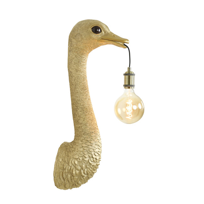 Light en Living Wandlamp Struisvogel goud of zwart - 2 maten