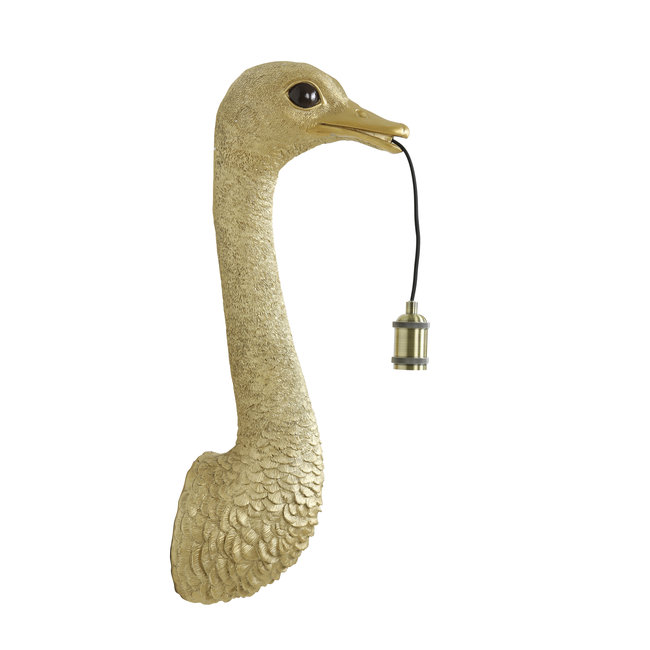 Light en Living Wandlamp Struisvogel goud of zwart - 2 maten