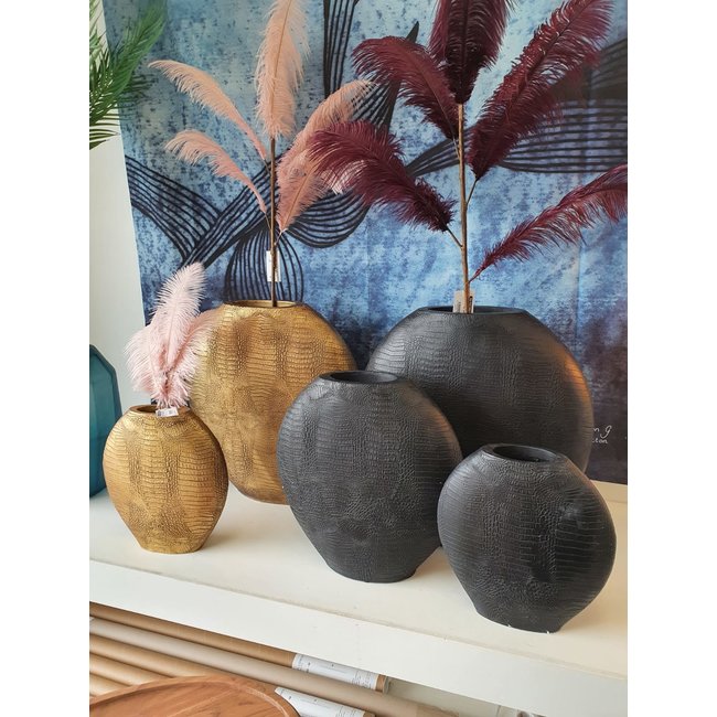 Light en Living Vaas deco 50x15x50 cm SKELD mat zwart