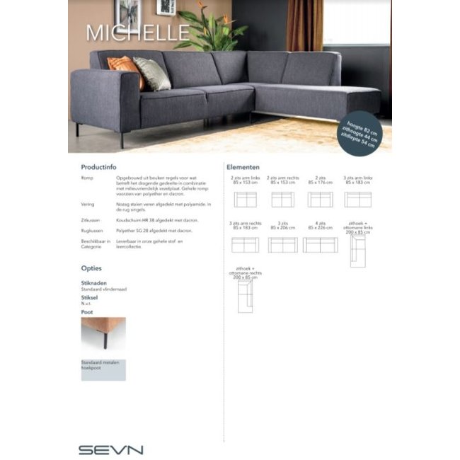 Sevn Bank Michelle - Vele opstellingen en kleuren mogelijk