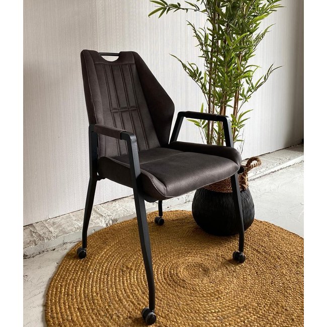 WoonMax Eettafelstoel Axa - cognac, antraciet, taupe en mosgroen