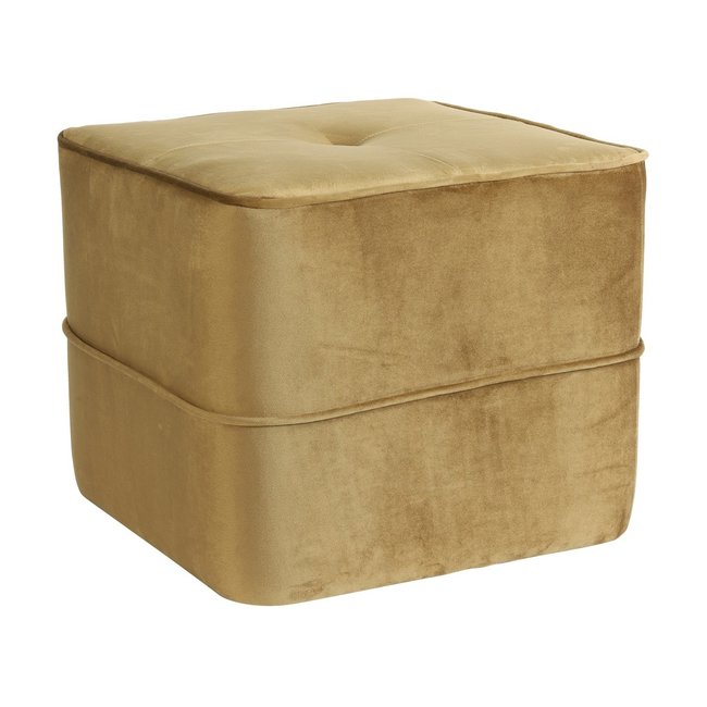 Light en Living Poef 40x40x35 cm KIKI mat velvet Karamel