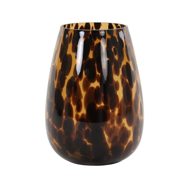 Light en Living Vaas IZEDA glas bruin-zwart - Ø23x40 cm