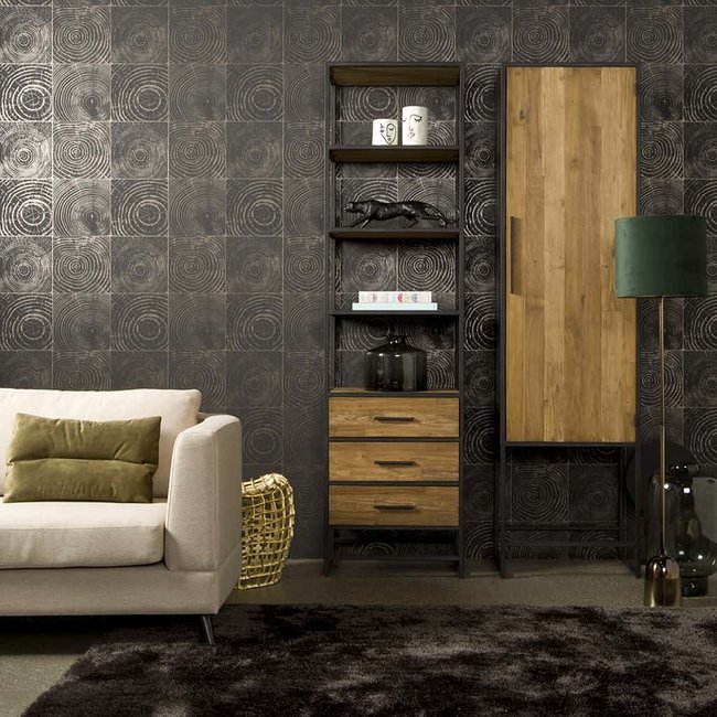 Tower Living Boekenkast Felino Teak 3 lades